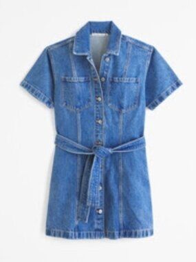 Abercrombie Short-Sleeve Denim Shirt Dress - X-Small